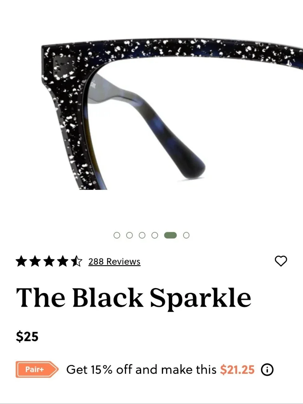 Black Sparkle Reading Glasses Cover- Black -